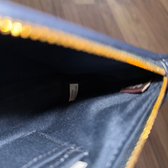 Coach zip top denim clutch with painted floral print - Picture 7 of 9